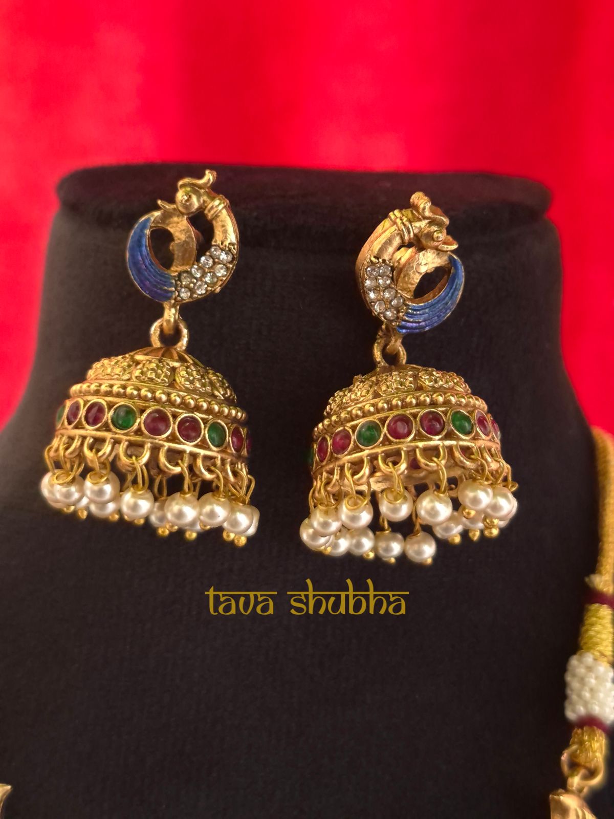 Meenakshi Amman Gopuram Short Necklace Set (TS1004)
