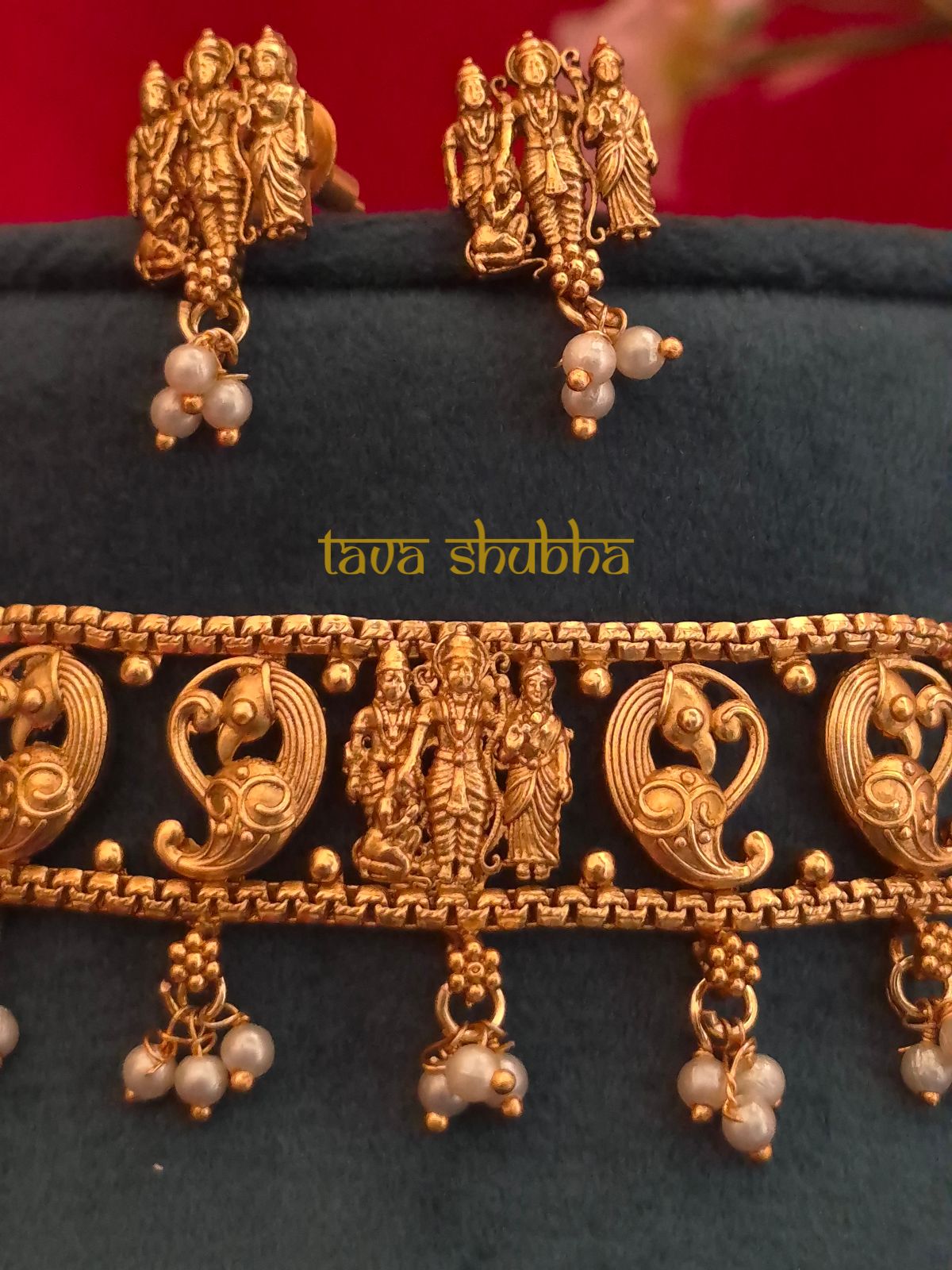 Ramar Antique Temple Design Choker Necklace Set
