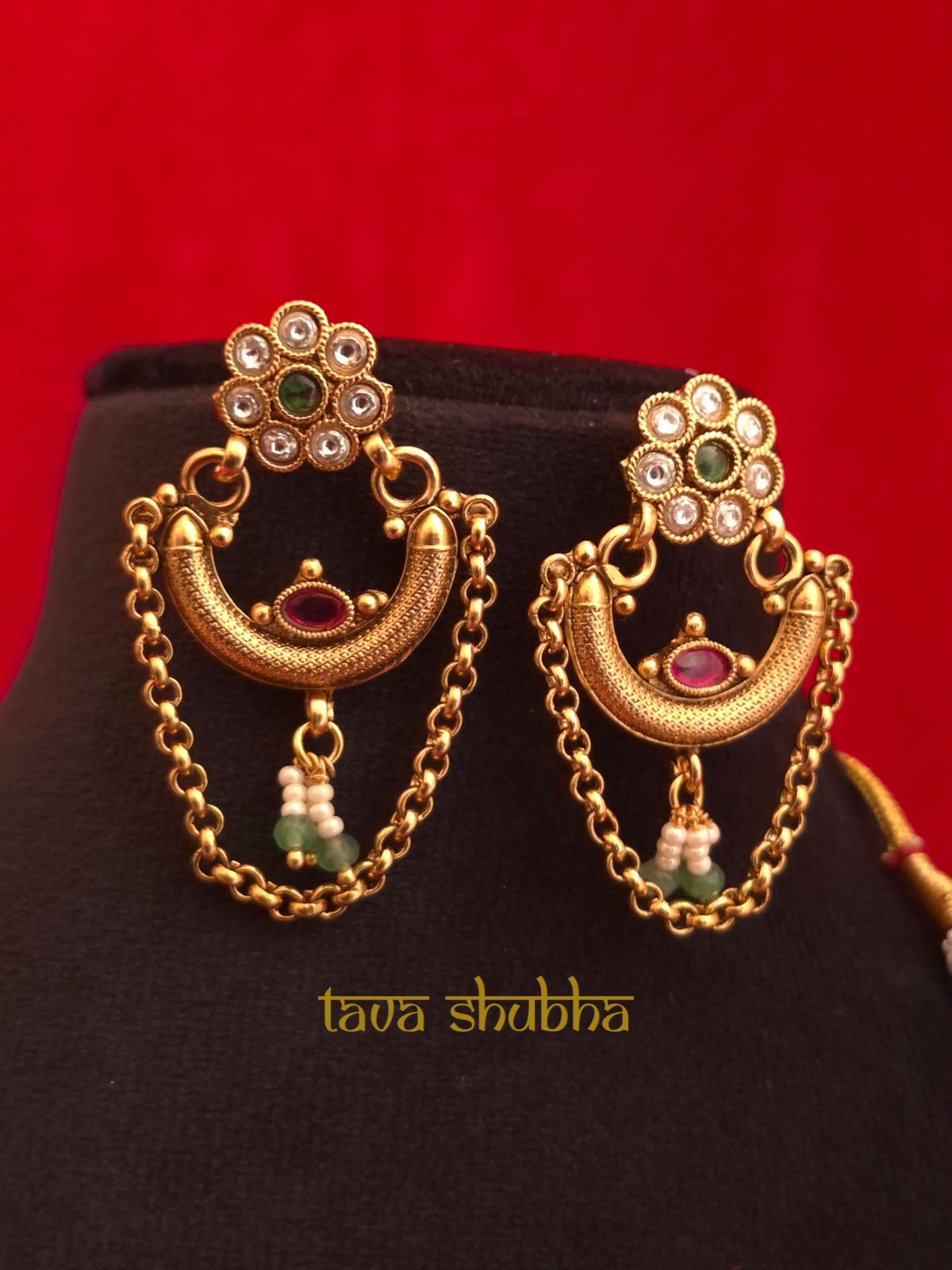 Soma Antique Pearl & Stone-Studded Necklace Set